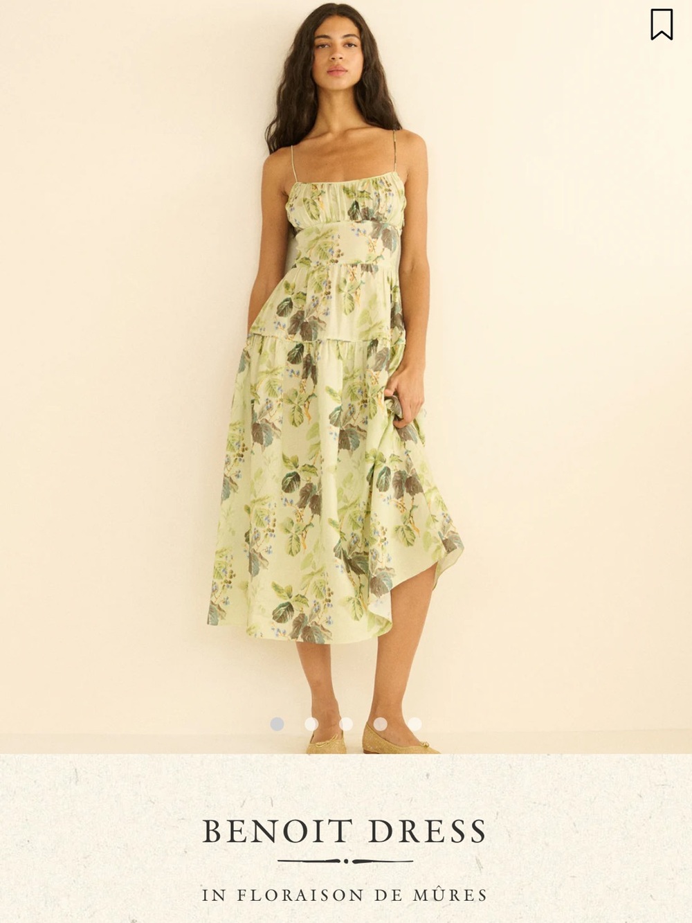 Doen Benoit Floral Midi Dress - Pale Green